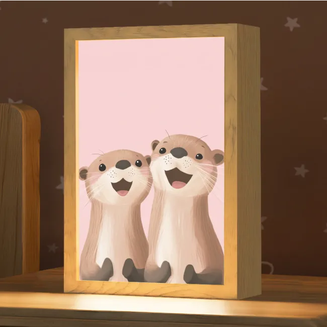 Kids’ Night Light - Otters - Smile - Brown