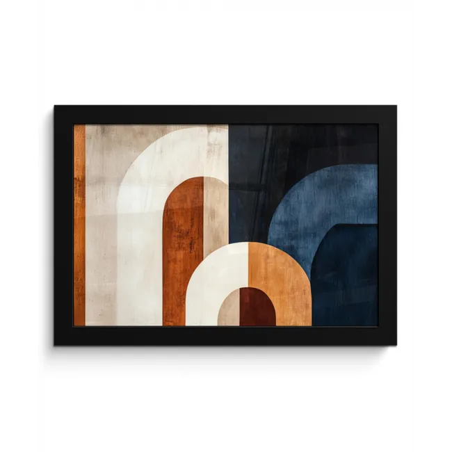 Abstract - Vormen - Donkerblauw fotolijst zwart zonder passe partout klein -3d