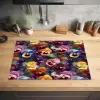 Viooltjes - Kleuren - Bloemblaadjes Inductie beschermer vinyl 3mm klein 276 -sfeer5