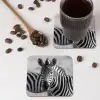 Zebra's - Zwart - Wit onderzetter kurk middel -sfeer2