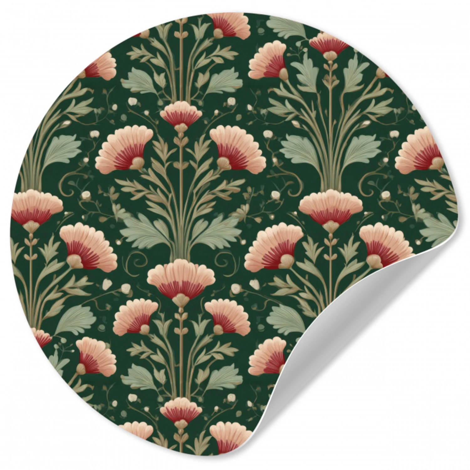 Patroon - Botanisch - Kleurrijk Wandcirkel behangsticker klein 186 -3d