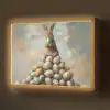 Konijn - Eieren - Kleurrijk Light Box met batterij (Wandlamp) middel -z3d_website
