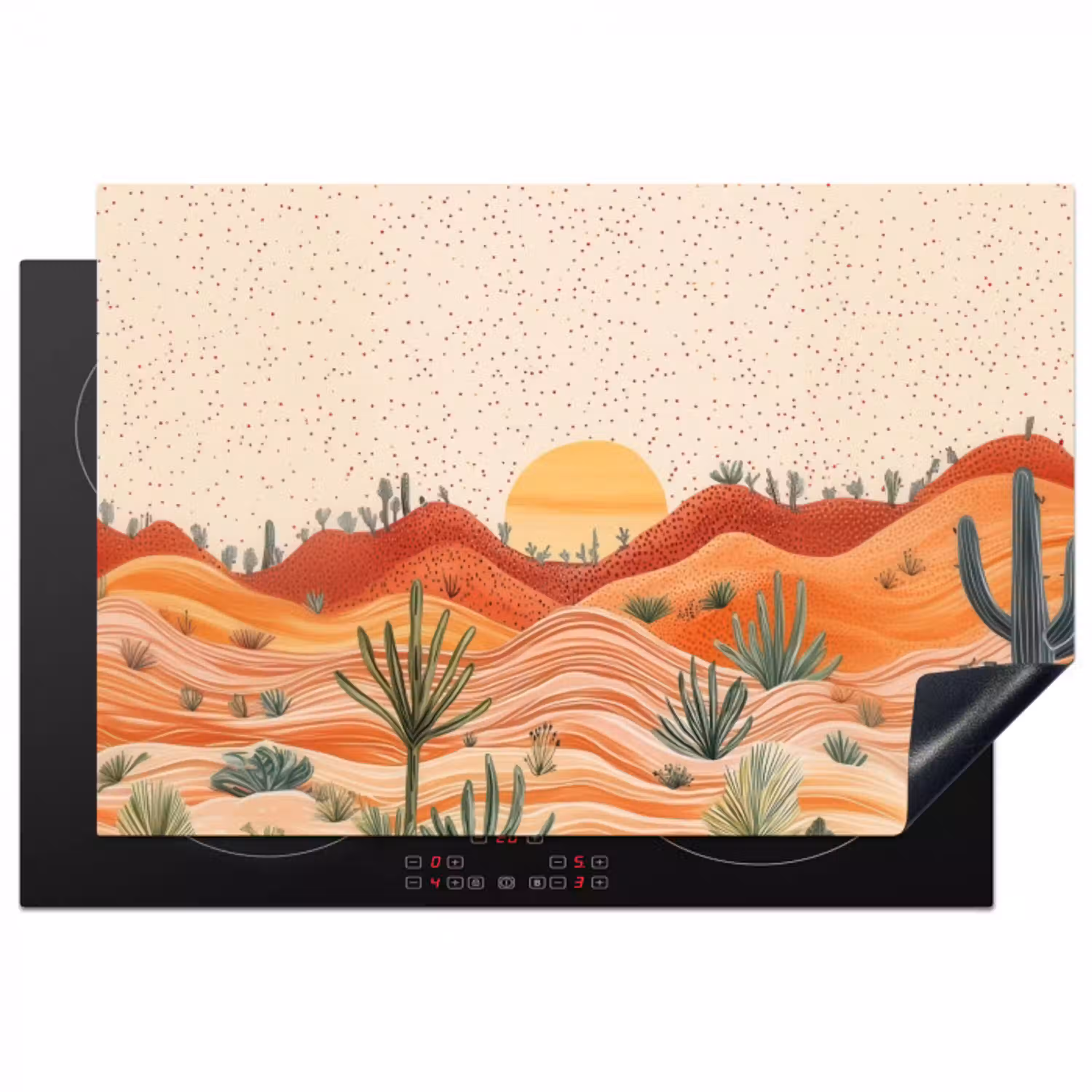 Landschap - Heuvels - Zonsondergang Inductie beschermer vinyl 3mm klein -3d