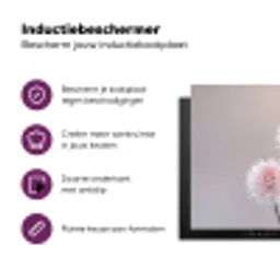 Bloemen - Bollen - Roze Inductie beschermer vinyl 3mm klein -zzzzzzz-cc-usp