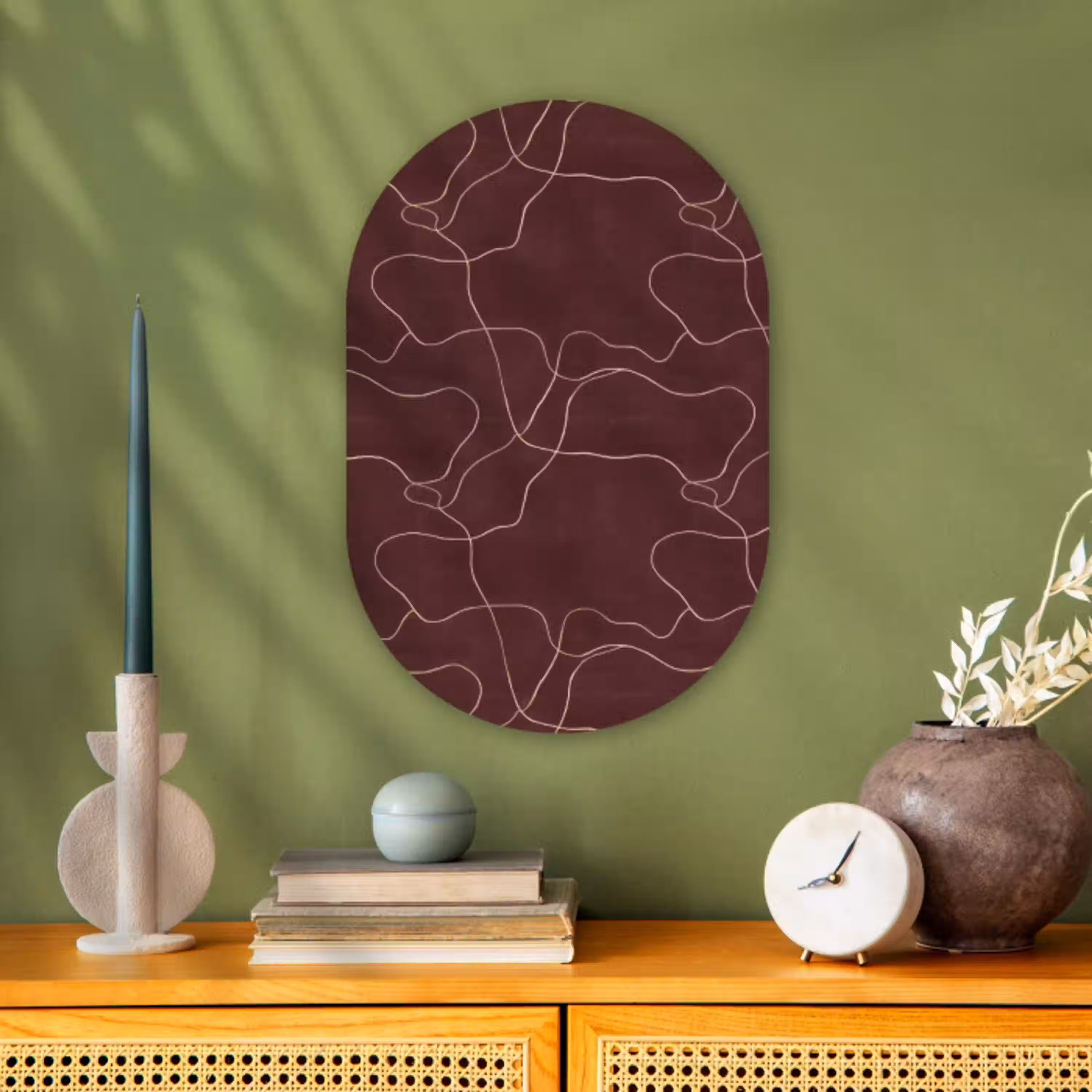 Abstract - Modern - Bruin Wandcirkel Ovaal Forex klein 630 -sfeer2