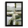 Penseelstreken - Groen - Abstract - Japandi fotolijst zwart zonder passe partout klein -3d