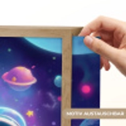 Alien - Astronaut - Ruimte - Planeten Light Box met batterij (Wandlamp kind) middel -USP_websiteprintDE