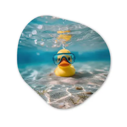 Duikbril - Eend - Water Wandcirkel Organisch Forex 3mm klein -3d