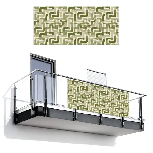 Modern - Grafisch - Groen Balkonbeschermer Duitsland klein 596 -3d