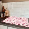 Terrazzo - Patroon - Roze Inductie beschermer vinyl 3mm klein 276 -sfeer3