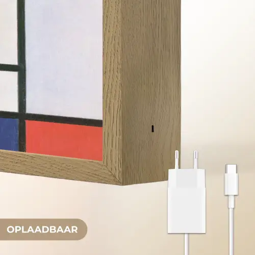 Kunst - Mondriaan - Oude meesters - Compositie 2 Light Box met batterij (Wandlamp) middel -USP_websiteoplaadbaarNL