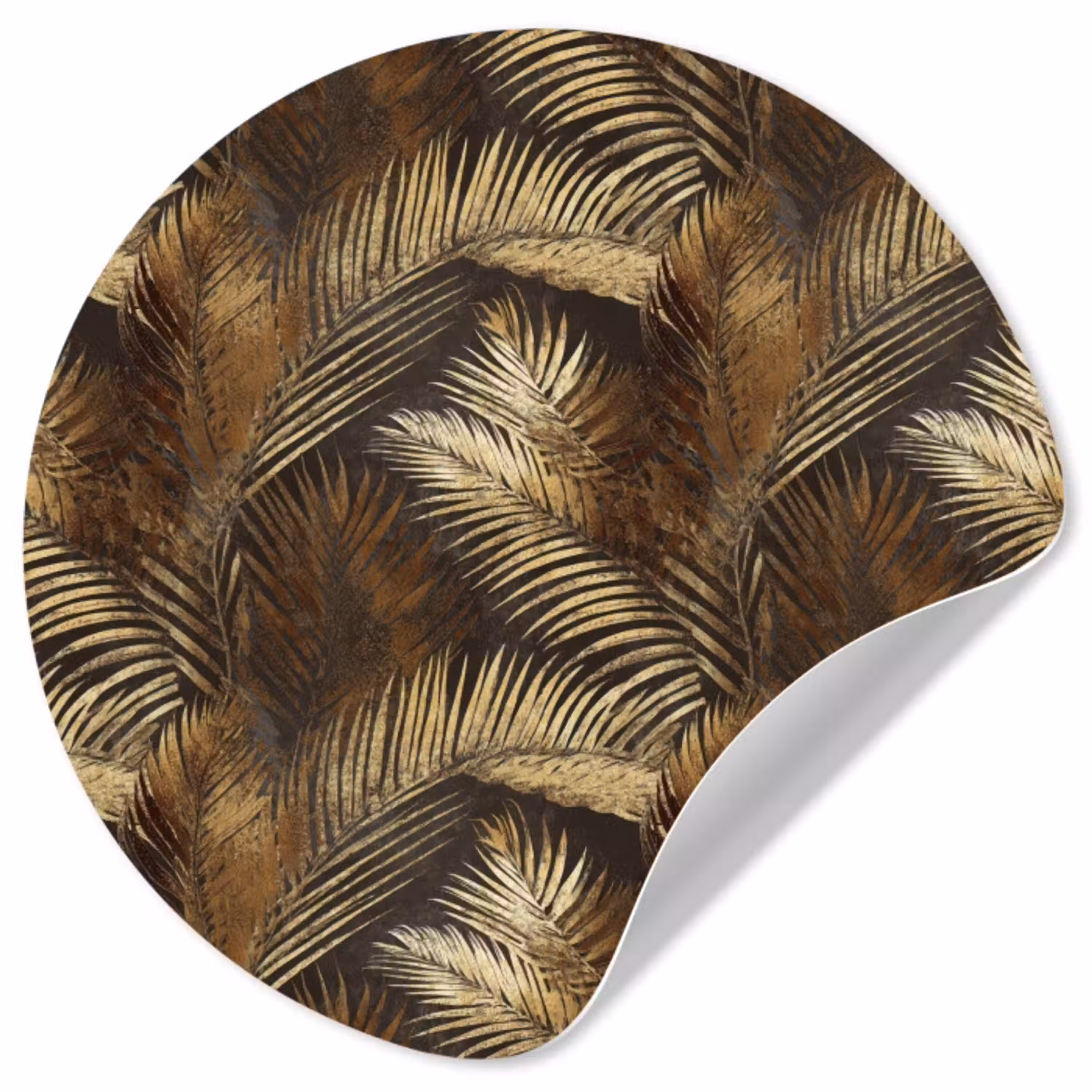 Tropisch - Bladeren - Goud Wandcirkel behangsticker klein 186 -3d