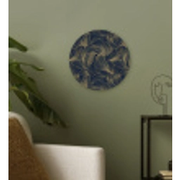 Abstract - Lijnen - Blauw - Goud Wandcirkel kunststof plaat 5mm dik klein 188 -sfeer3