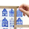 Patroon - Huizen - Blauw Light Box met batterij (Wandlamp) middel 907 -USP_websiteprintNL