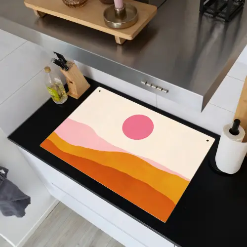 Zon - Heuvels - Abstract - Roze Inductie beschemer met haakjes klein -sfeer1