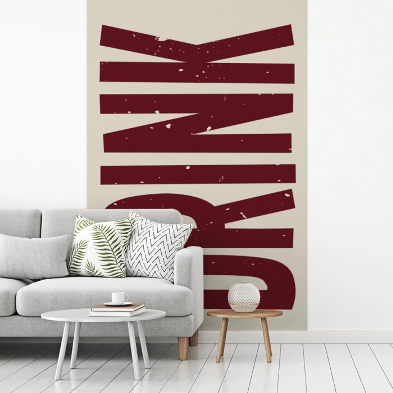 Rood - Vintage - Decoratie - Japandi fotobehang vinyl groot -woonkamer
