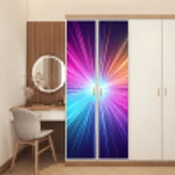 Abstract - Light - Burst - Modern - Colorful deurposter klein -sfeer3