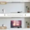 Eiffeltoren - Parijs - Roze keuken achterwand spatscherm klein -voor_na_NL