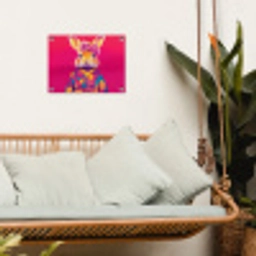 Konijn - Bloemen - Kleurrijk - Kimono tuinposter los doek klein -sfeer7
