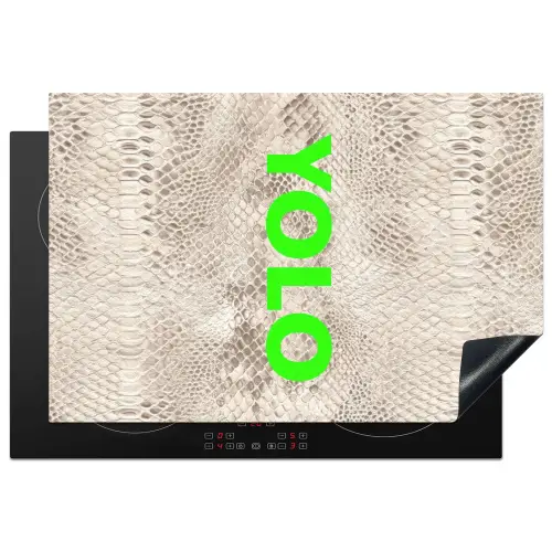 YOLO - Groen - Neon - Slangenprnt Inductie beschermer vinyl 3mm klein -3d