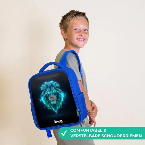 Lichtgevende leeuw Kinderrugzak - Blauw middel -sfeer3_NL