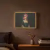 Vrouw - Portret - Kauwgombel Light Box met batterij (Wandlamp) middel -sfeer4