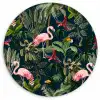 Jungledieren - Patroon - Kinderen - Flamingo - Papegaai - Kids Wandcirkel kunststof plaat 5mm dik klein -3d