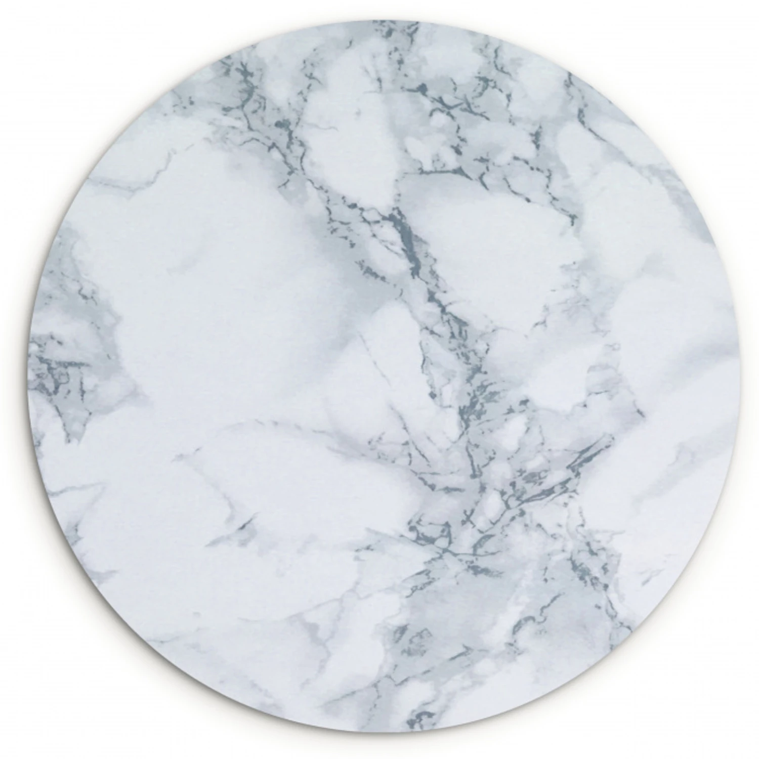 Marmer - Patroon - Gijs - Wit - Marmerlook - Luxe Wandcirkel kunststof plaat 5mm dik klein -3d