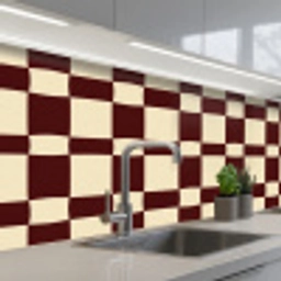 Retro - Patroon - Bruin keuken achterwand 2 middel 871 -3d_schuin