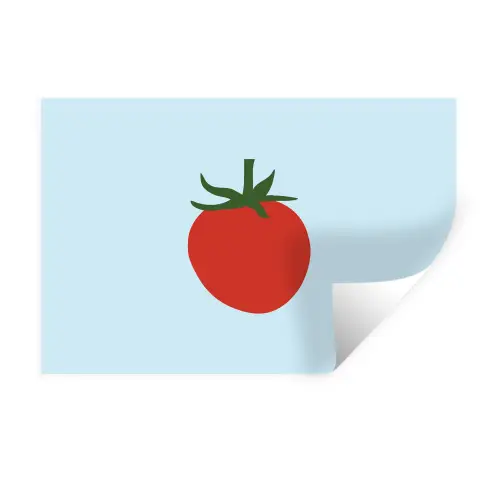 Rood - Tomaat - Groente Muursticker klein -3d