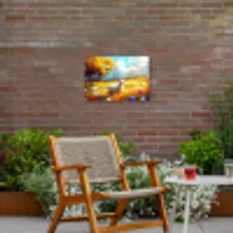 Schaap - Weide - Bloemen Tuinposter op houten frame 2 cm dik klein -sfeer3