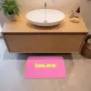 Roze - Groene bonjour - Organisch Badmat klein -sfeer1