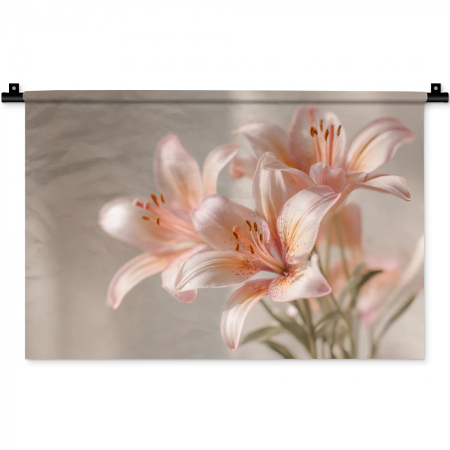 Lelies - Meeldraden - Roze - Wazig Wandkleed katoen klein -zz3d