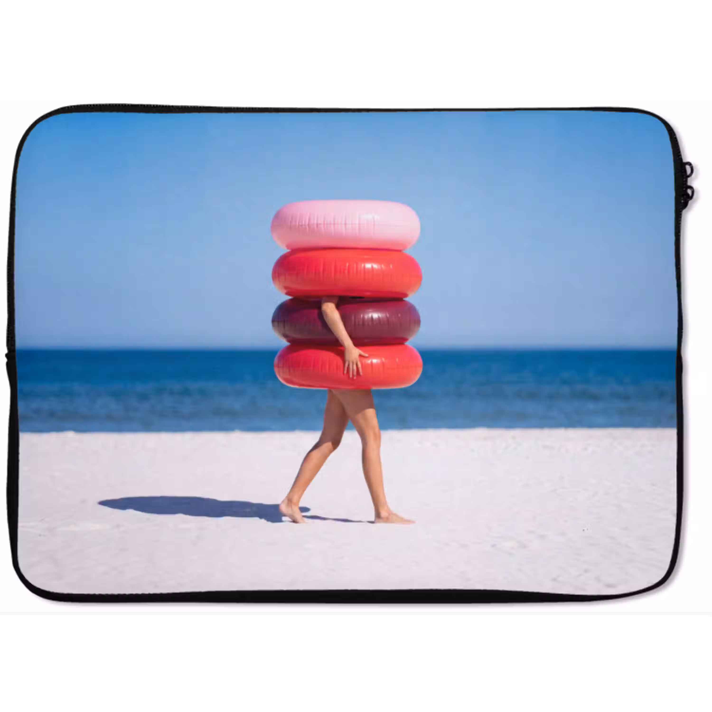 Mensen - Strand - Zomer - Recreatie - Kleurrijk laptophoes neopreen klein -zkaufland3dotto