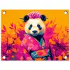 Kimono - Roze - Panda - Bloemenkroon tuinposter los doek klein -3d