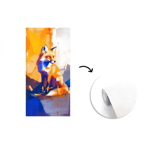 Vos - Oranje - Vormen - Abstract fotobehang vinyl groot -3d