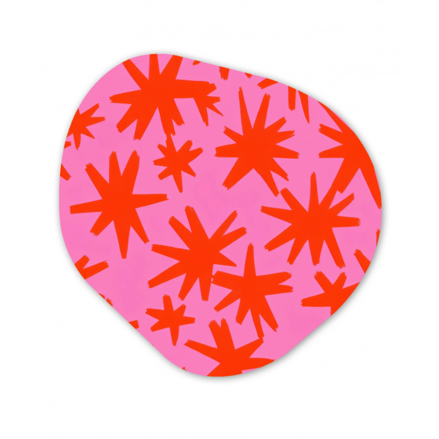 Modern - Sterren - Roze Wandcirkel Organisch Forex 3mm klein 629 -3d