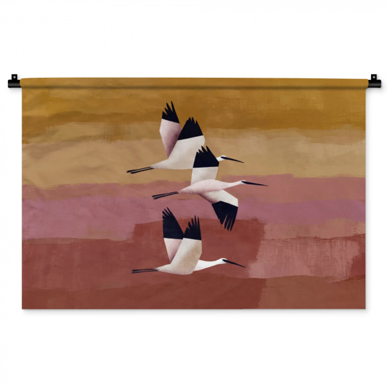 Vogels - Snavel - Abstract Wandkleed katoen middel -zz3d