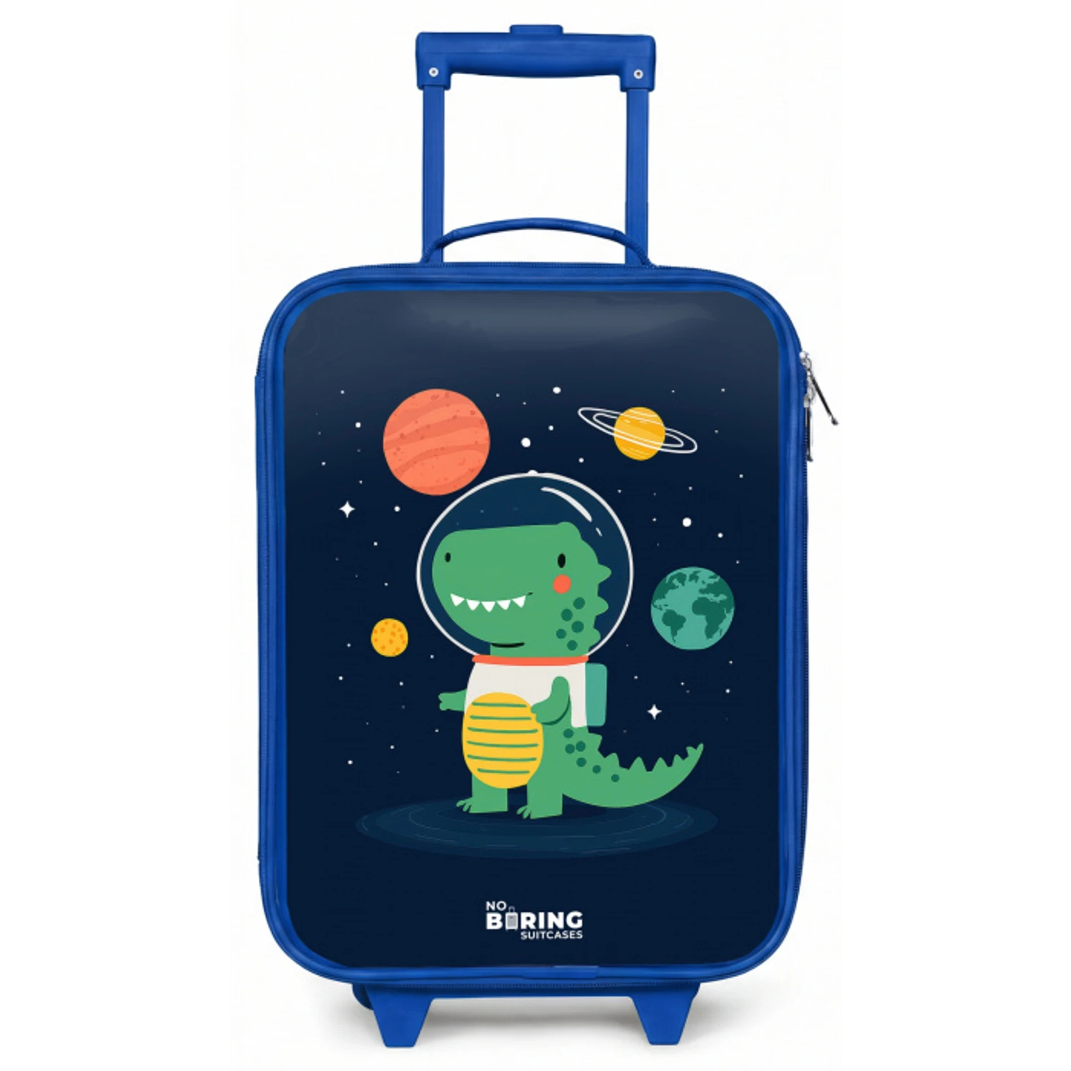 Ruimte - Dino - Planeten - Sterren Kinderkoffer - Blauw klein -zz3dotto