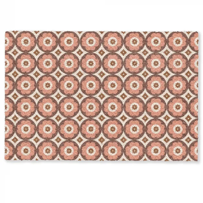 Deurmat - Bloemvormen - Patroon - Roze - Vintage
