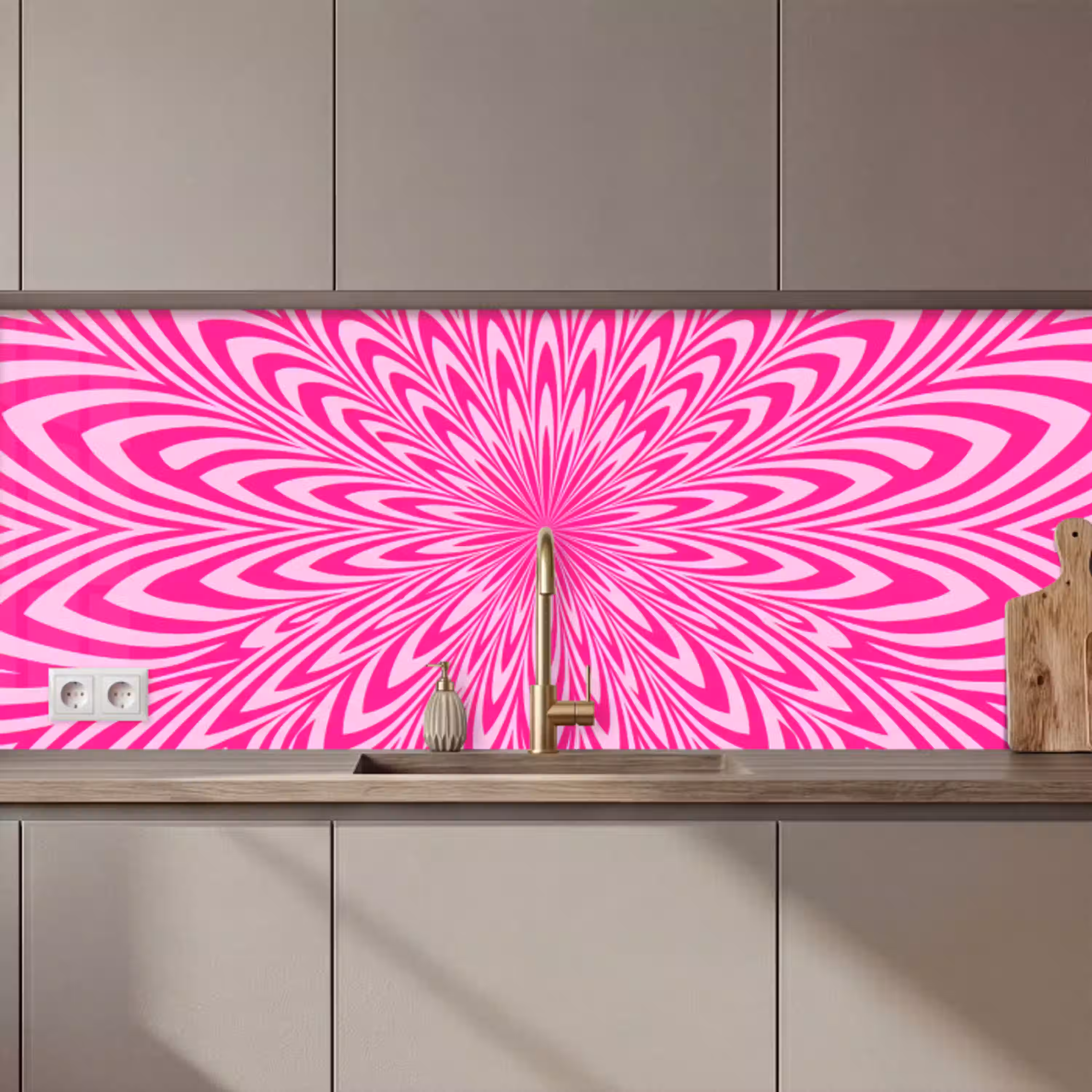 Patroon - Optisch - Roze keuken achterwand 2 middel zz_3dshopping