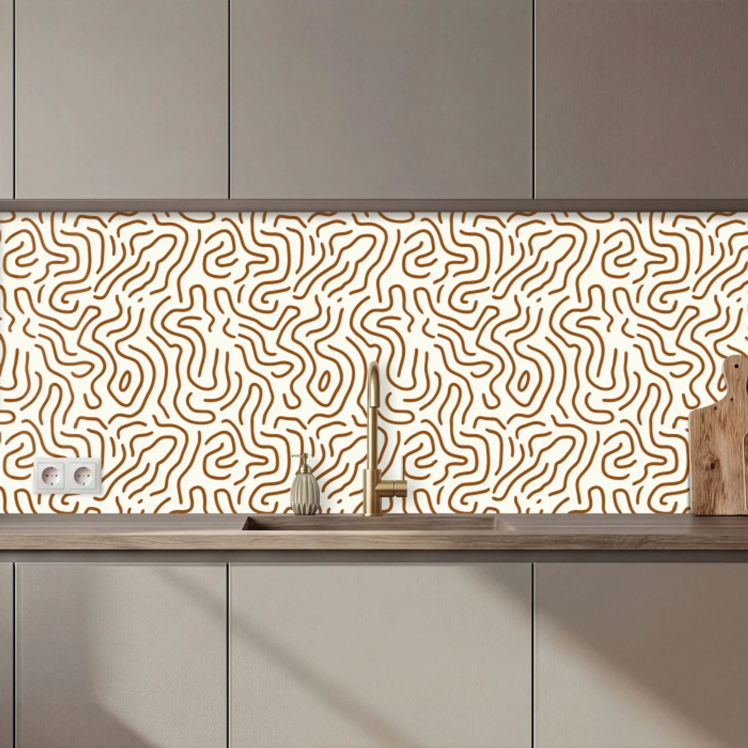 Minimalistisch - Patroon - Terracotta keuken achterwand 2 middel 871 zz_3dshopping