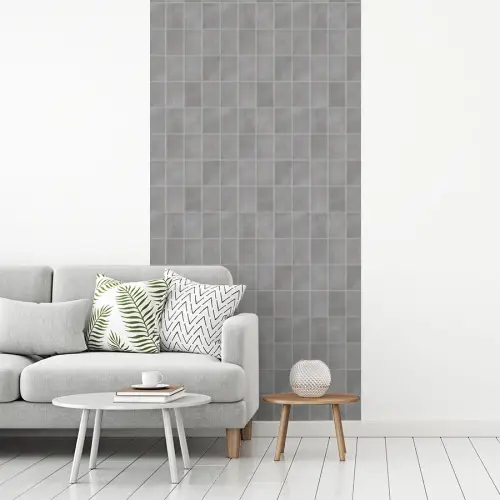 Mat - Wand - Tegels - Grijs fotobehang vinyl groot 64 -woonkamer