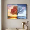 Seizoenen - Kunst - Boom - Herfst - Winter Textielframe zwart klein -sfeer2