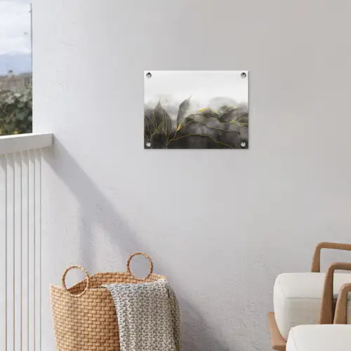 Marmer - Zwart - Goud - Luxe - Marmerlook tuinposter los doek klein -sfeer8