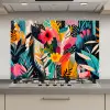 Schilderij - Abstract - Bloemen - Roze keuken achterwand spatscherm klein -3d_website