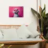Pink - Hond - Bubbel tuinposter los doek klein -sfeer7