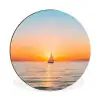 Zee - Zeilboot - Zonsondergang Wandcirkel aluminium klein -3d