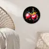 Kersen - Fruit - Graffiti - Verf - Abstract - Modern - Kleurrijk Wandcirkel plexiglas klein -sfeer5