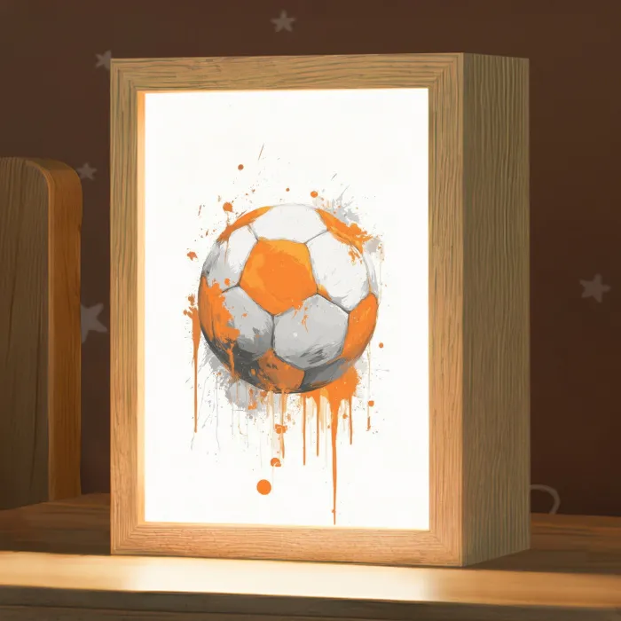 Voetbal - Abstract - Oranje - Verfspatten Light Box met kabel klein -zzz_3d_website